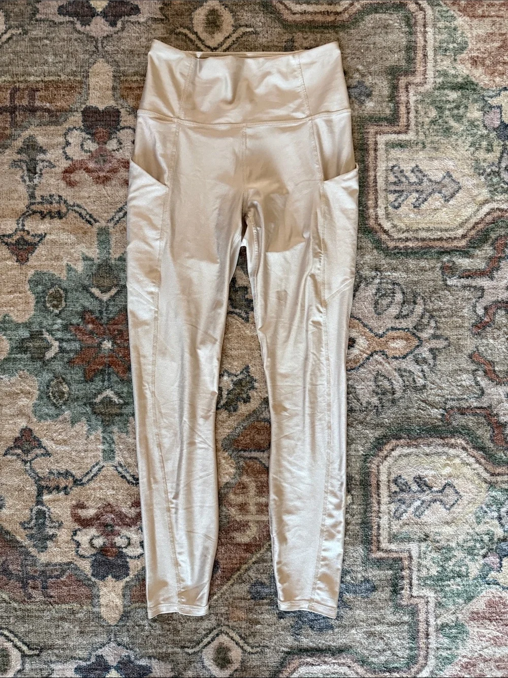 Fabletics Like New Oasis PureLuxe High Waisted Leggings in Grey Mist Shine Small